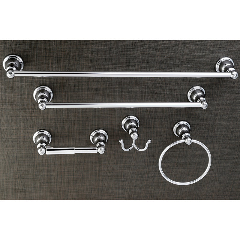 Polished Chrome Metal Bathroom Hardware Set with Towel Bars