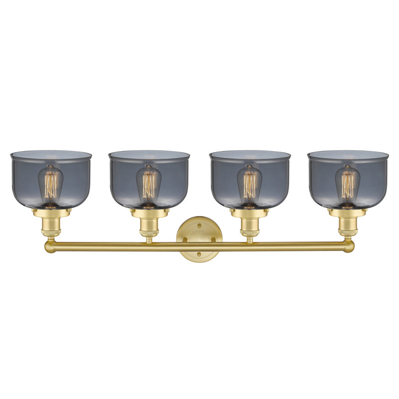 Éclairage pour meuble-lavabo à 4 lumières à intensité variable Annagene, Plaqué couleur fumée, Or satiné