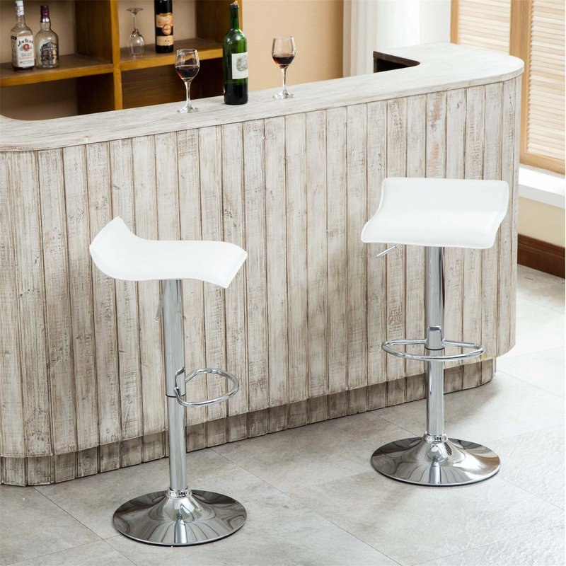  Tabourets pivotants réglables Ivylynn, Blanc