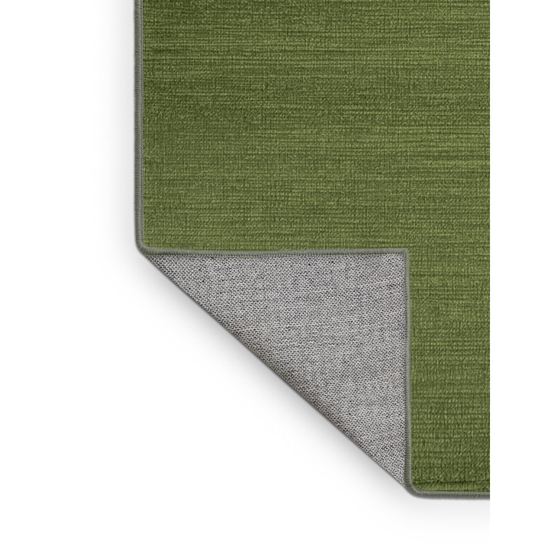 Machine Washable Solid Green Area Rug, Rectangulaire 8 pi x 10 pi
