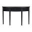 Console noire avec tiroirs à rayures verticales élégantes et quatre pieds en pin pour table de salon, noir, 4 pieds, 3 tiroirs de rangement