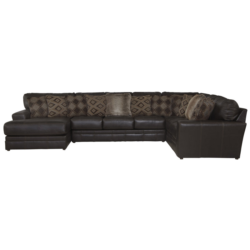 Canapé modulaire en cuir italien Andrienne, Similicuir brun, Face à la droite