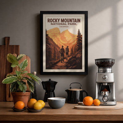 Rocky Mountain Trail Vintage - Framed Print