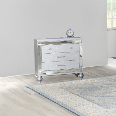 Mirror Framed Nightstand Made With Wood