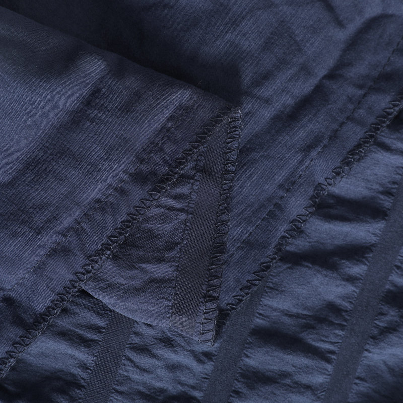 King Navy Blue Seersucker Microfiber Duvet Cover Set