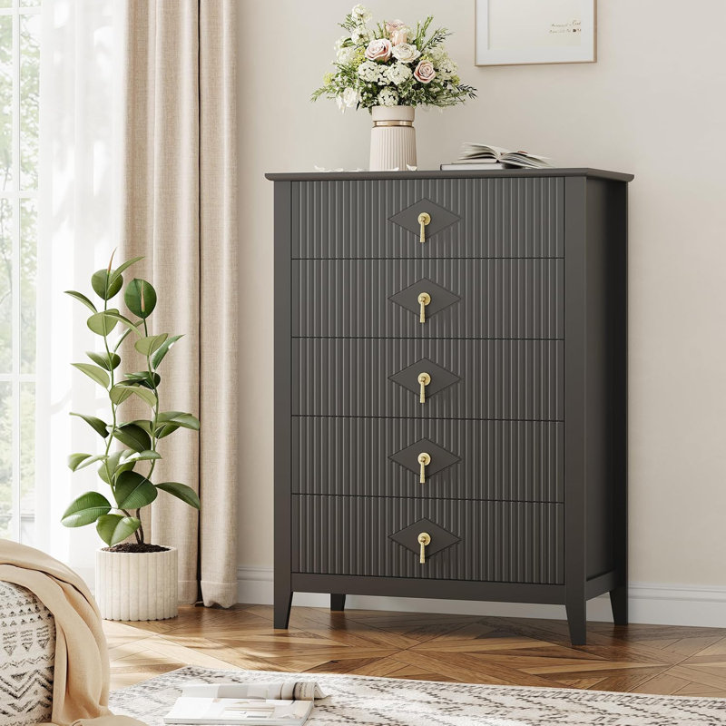 Commode compacte cannelée 43 po