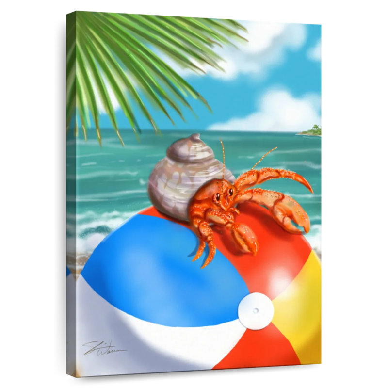 Brampt Beach Friends Hermit Crab, 39" H x 26" W