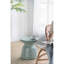 D15x16" Capiz Garden Stool Small Side Tabel, Blue Accent Round End Table