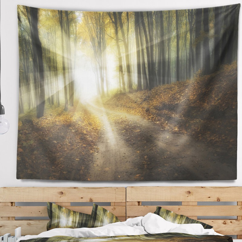 Rayons de soleil lumineux dans la tapisserie d'automne coloré Landscape, H 50 po x l 60 po