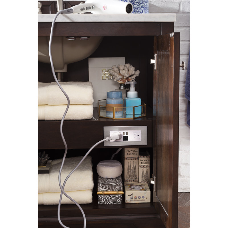 De Soto 72'' W Double Vanity, Carrara White, 8" Widespread
