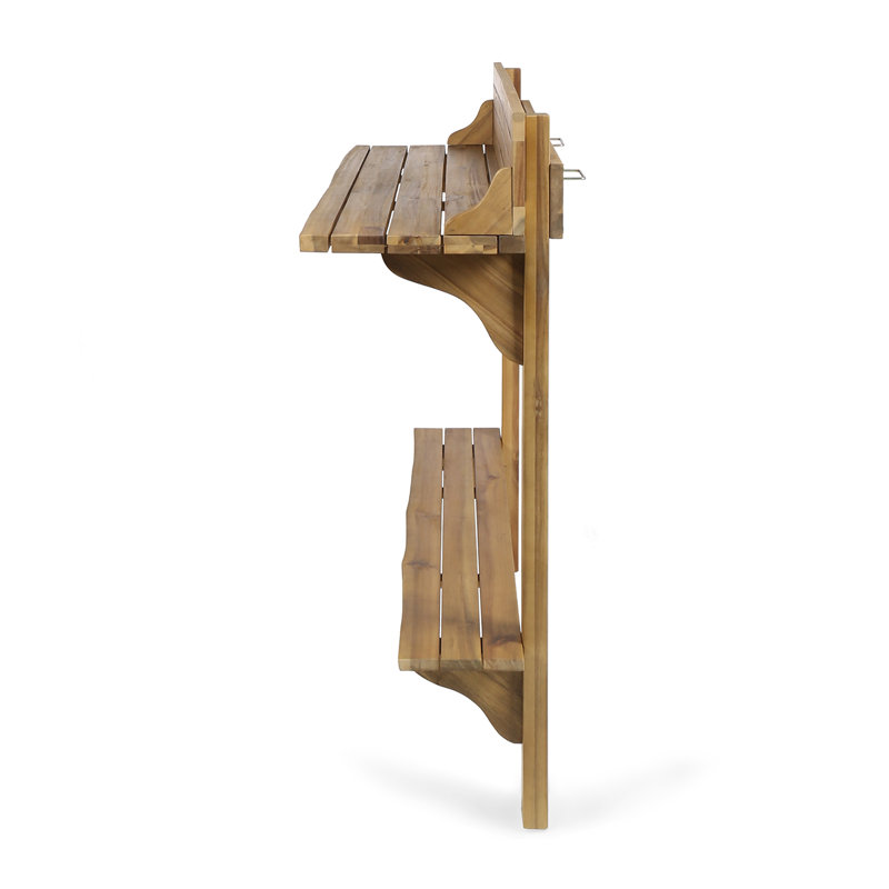 Table de balcon en bois massif Bushnell, Teinte naturelle