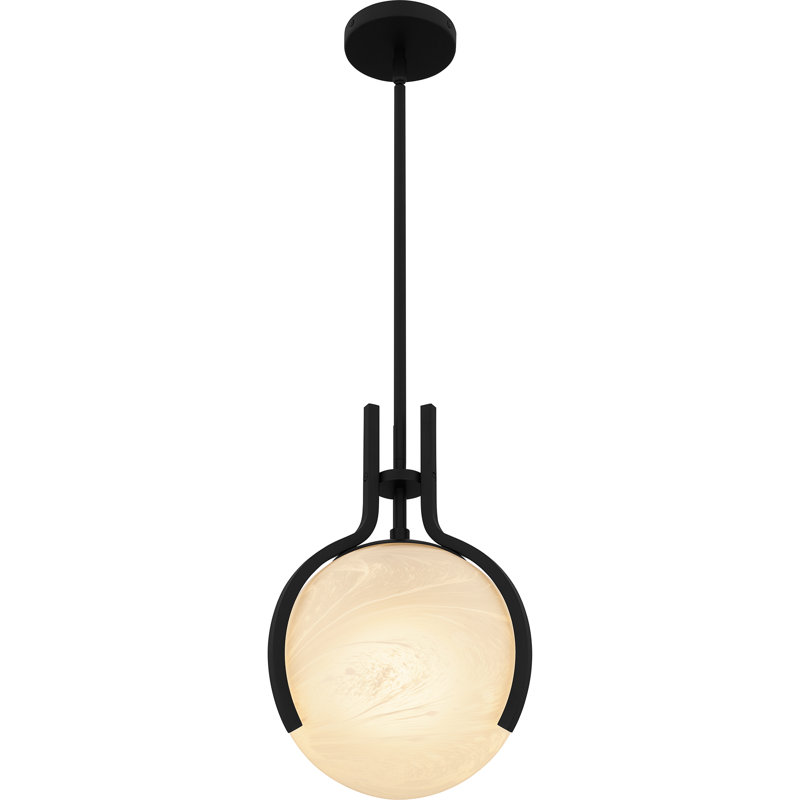 Luminaire suspendu 1 lumière Ayriana, Noir mat