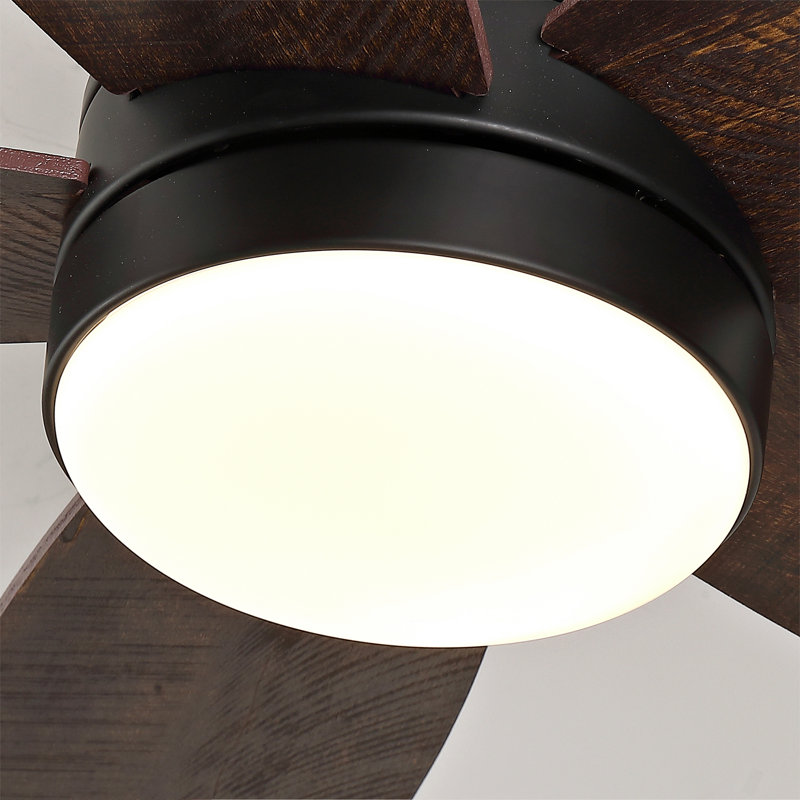 Ventilateur de plafond à profil bas 32 pouces avec lumière et télécommande, moteur à courant continu à intensité variable, pour une utilisation à l'intérieur ou à l'extérieur, noir