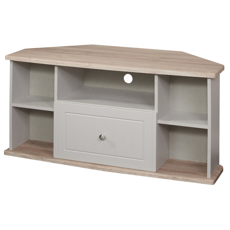 Fully Assembled McClusky TV Stand for TVs up to 55", Grey/Oak