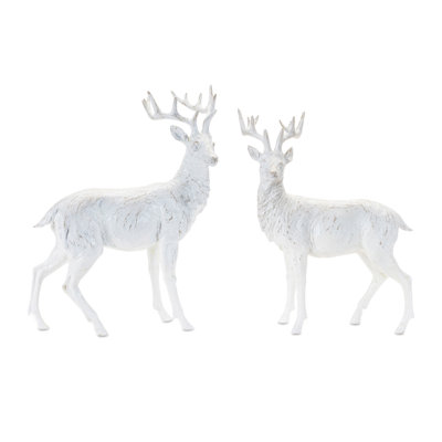 Statue de cerf d'hiver (ensemble de 2)