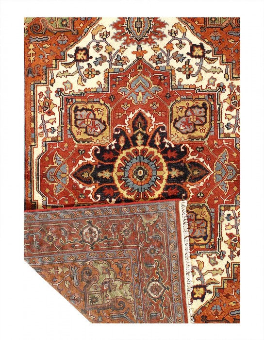 Tapis unique en laine d'agneau 5 pi 11 po x 9 pi Lorisa