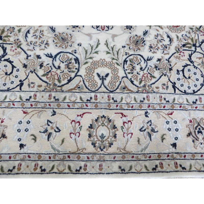 Tapis oriental nain fin en soie 6 pi 7 po x 10 pi 1 po G14790, Rectangle 4 pi 2 po x 6 pi 2 po