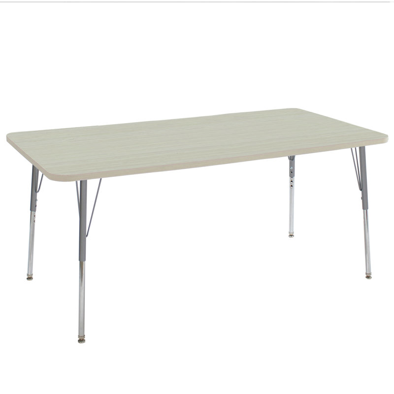 Table d'activité rectangulaire avec pieds réglables La Madera, 30 po x 72 po, Sable asiatique / noir, Super