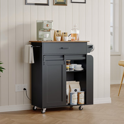 31.5"W Kitchen Island with Storage and Charging Station by Ophelia & Co.