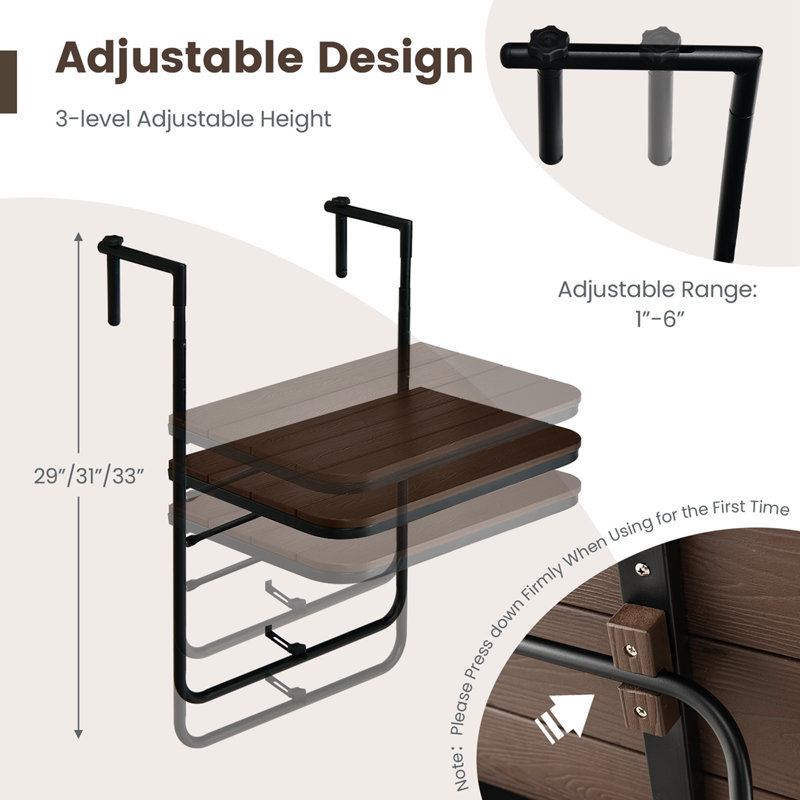 Table pliante rectangulaire en plastique réglable 24 po