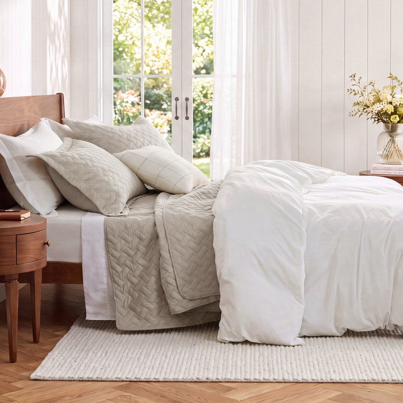Couverture légère matelassée pour lit simple / simple TG - courtepointe respirante en tissage pour dortoir et maison - literie estivale pour lit et canapé climatisée - cadeau naturel et doux pour les femmes et les étudiants, toutes saisons