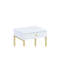 Table de balcon blanche et laiton - hauteur du produit 22 po, capacité supérieure de 40 lb, bois synthétique