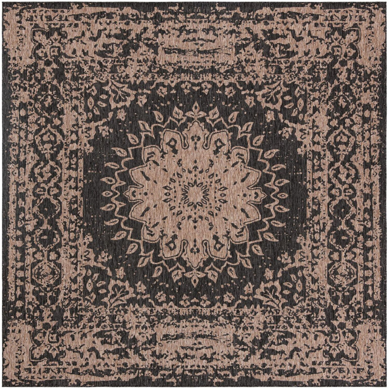 Contemporary Hintz Runner Rug Black Color, Square 10'