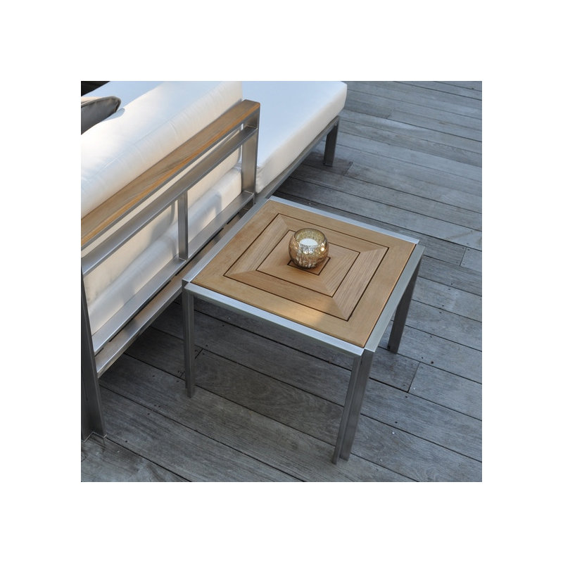 Tivoli Outdoor Square Teak Side Table, No