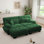 Ensemble de canapé Cloud 2 places en chenille avec 2 repose-pieds, canapé de salon à assise profonde et coussins, vert émeraude