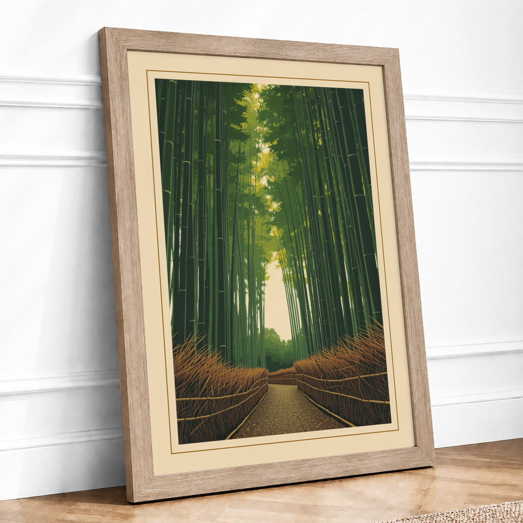 Path Through Bamboo Japandi - Framed Print
