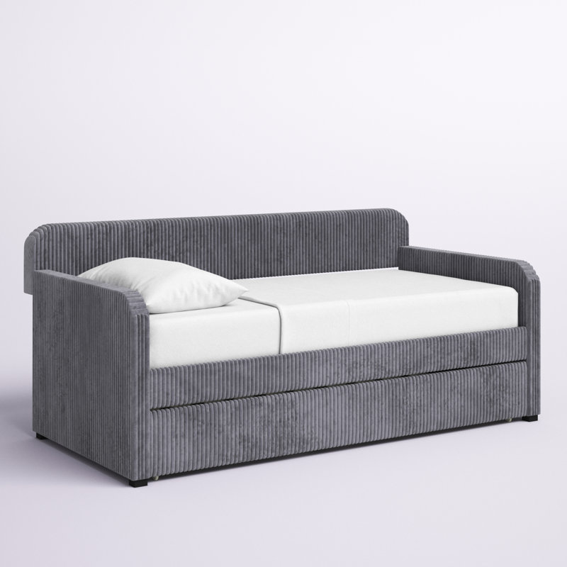Lit de jour simple avec couchette Antonius, Gris