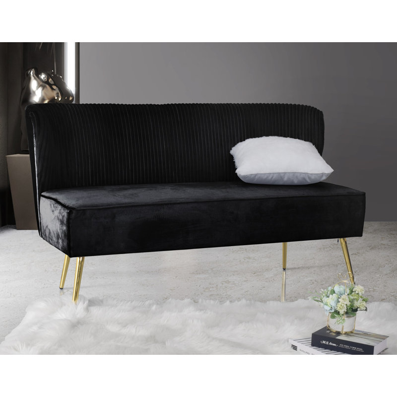 Maleka Loveseat, Noir, 32.3" H x 46.7" W x 27.2" D