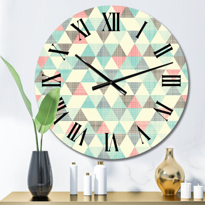 Multicolore triangulaire géométrique I - horloge murale à motifs
