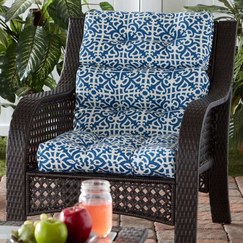 Lester Outdoor High Back Chair Cushion, Indigo, 1