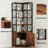 77.9" Tall Corner Bookshelf With 5-tier Open Display Shelves,  L-shaped Bookcase With Closed Storage Cabinet, Adjustable Foot, Anti-tip Device For Living Room, Office, Study
