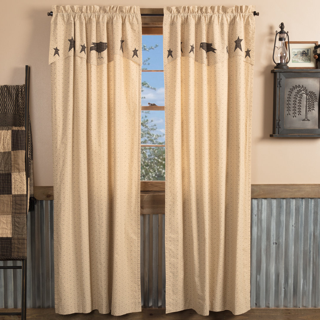 Kettle Grove 100% Cotton Room Darkening Curtain Panel Pair (Set of 2) VHC Brands Size per 