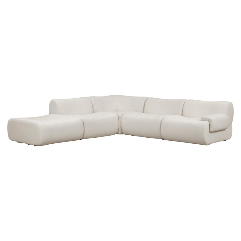 Canapé modulaire Zenith, Orienté à droite, Mélange de polyester crème