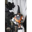 Ensemble de 2, gnome orange debout en tissu 6,3 x 4,3 x 16 po avec gnome noir et bannière, pour décoration d'Halloween