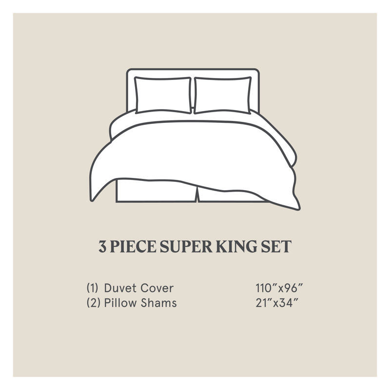 Denim Blue Stonewashed Cotton King Duvet Cover Set