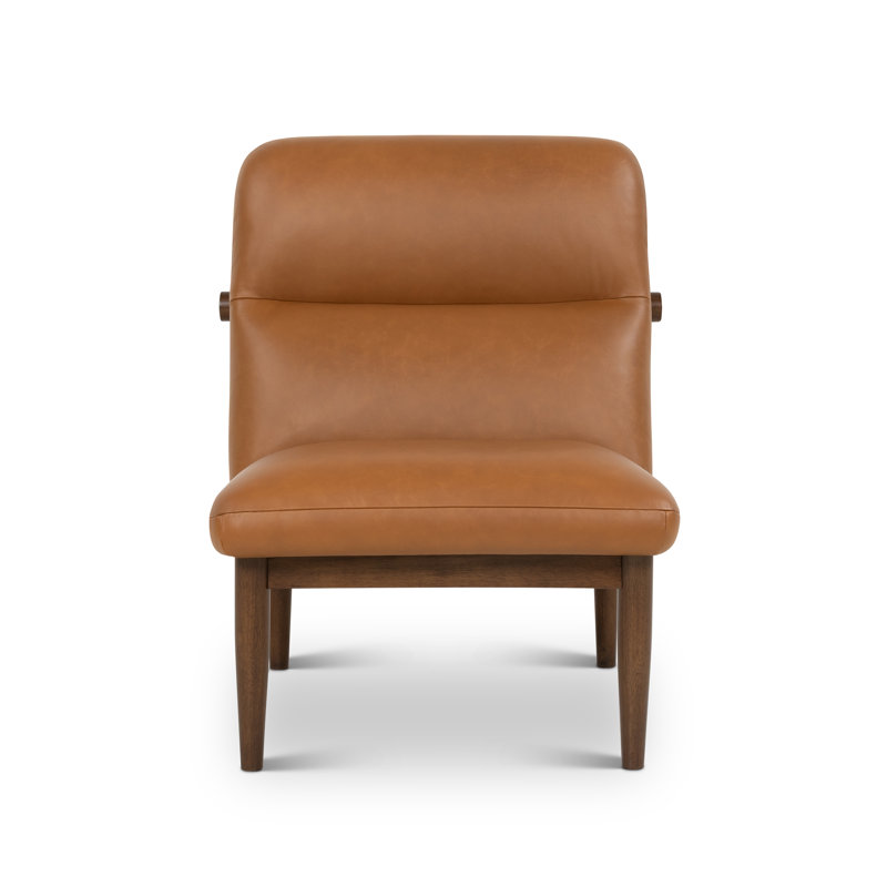 Hudson Leather Accent Chair, Panama Tan Genuine Leather