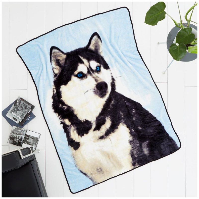  3D Printed Tiger Face Throw, 150cm x 200cm, Brown/White/Black Tiger
