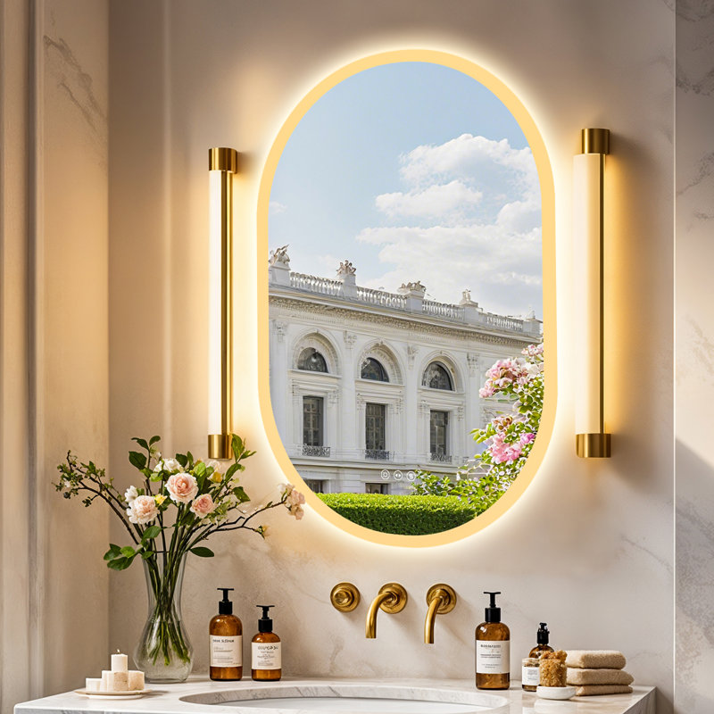 Jaharie Frameless Bathroom Mirror, 35.5" x 24"