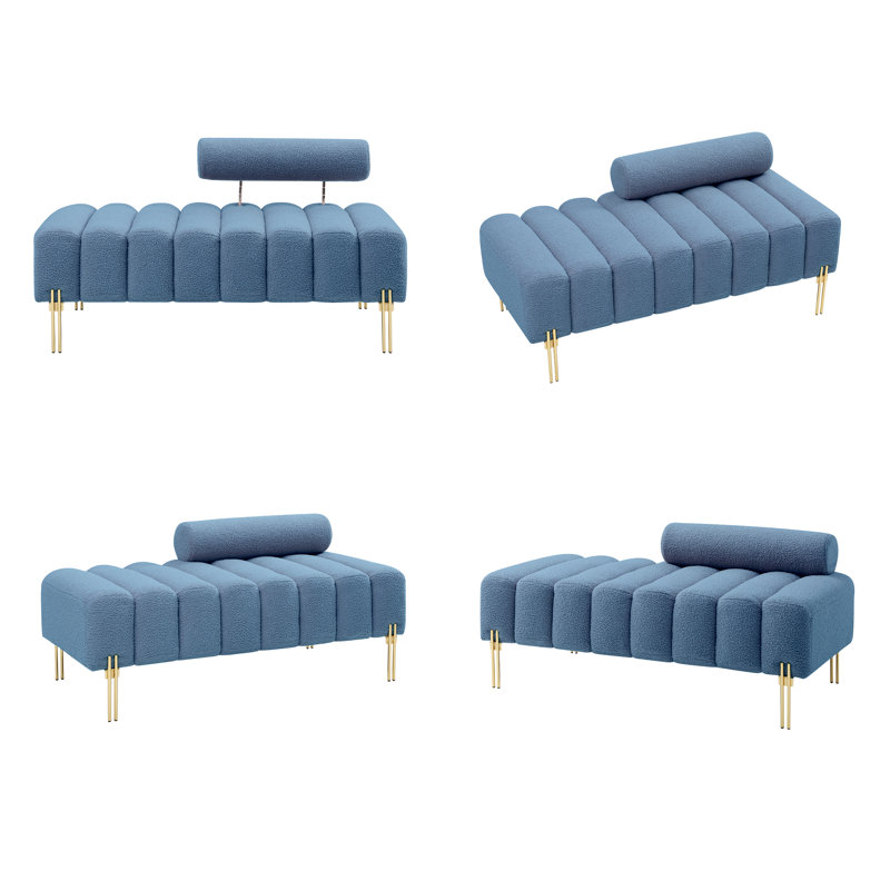 Chaise longue rembourrée Sametra, Mousse bleue