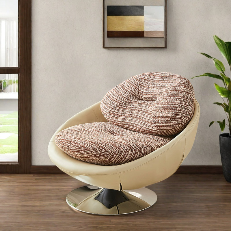 Chaise pivotante à 360 °, Mélange de polyester brun