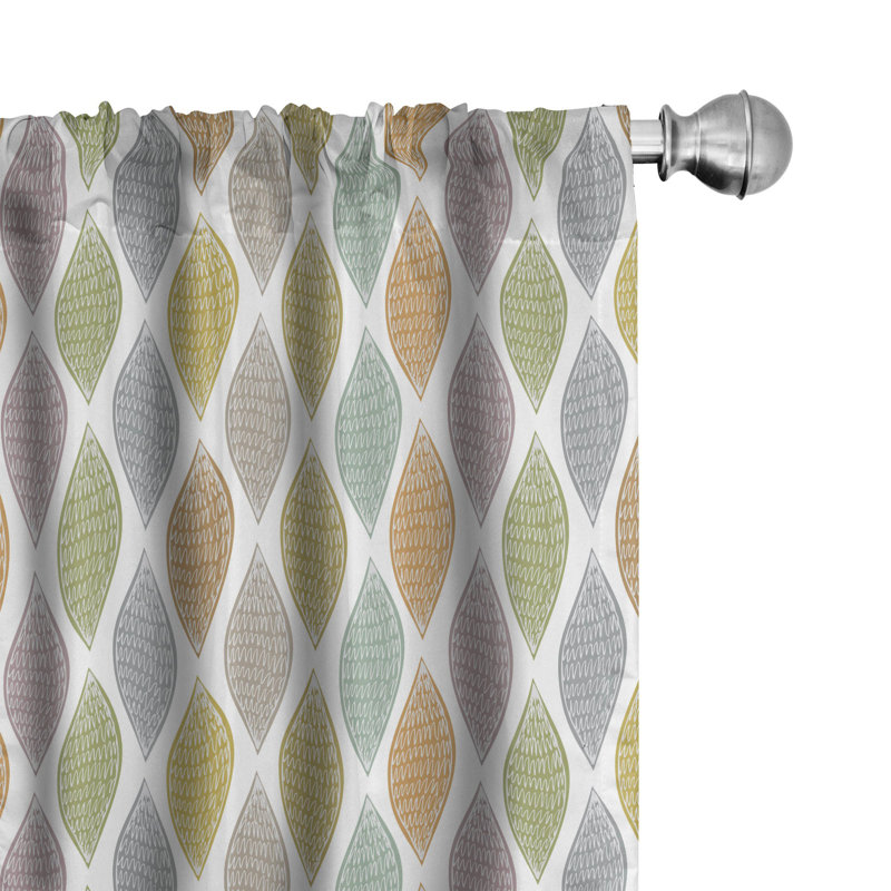 Doodle Semi-Sheer Rod Pocket Curtain Panels, 28" x 84"