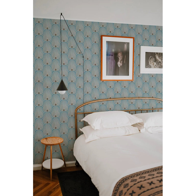 Carlyle Feather - Wallpaper, Blue Jewel, Premium Paper