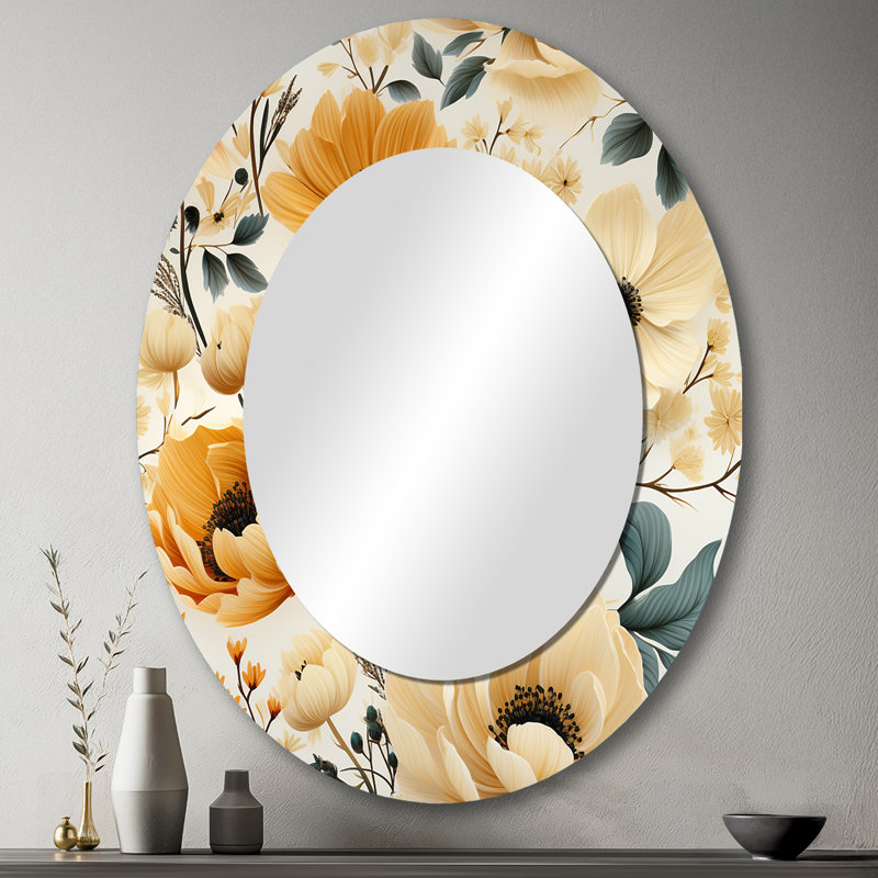 Soleia - Miroir mural ovale traditionnel, H 43 po x l 33 po