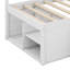 Lit de jour simple avec 4 tiroirs et tablettes de rangement, cadre de lit plateforme en bois avec tête de lit en L, lit d'angle-111445216