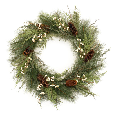 Mixed Pine and Tallow Berry Wreath 28"D