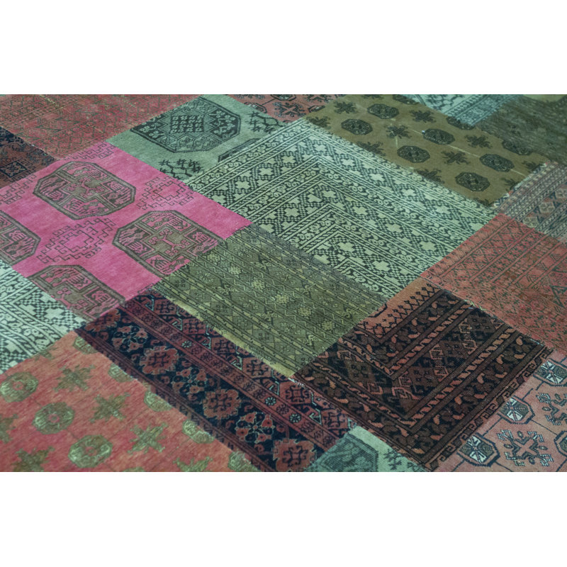 Afghan Hand Woven Wool Patchwork Area Rug
